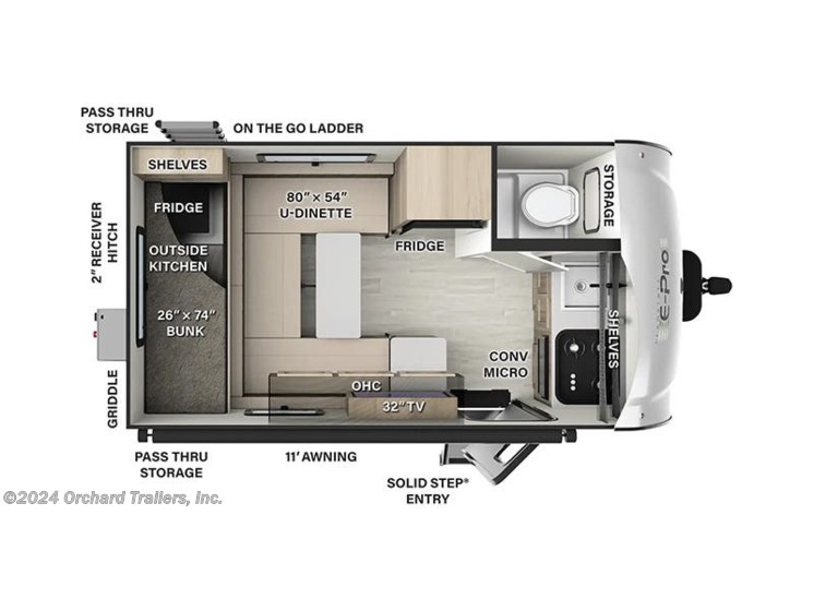 Floorplan of 2025 Forest River Rockwood Geo Pro G15RDG