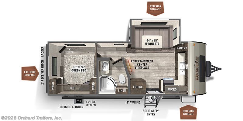 Floorplan of 2022 Forest River Rockwood Mini Lite 2506S