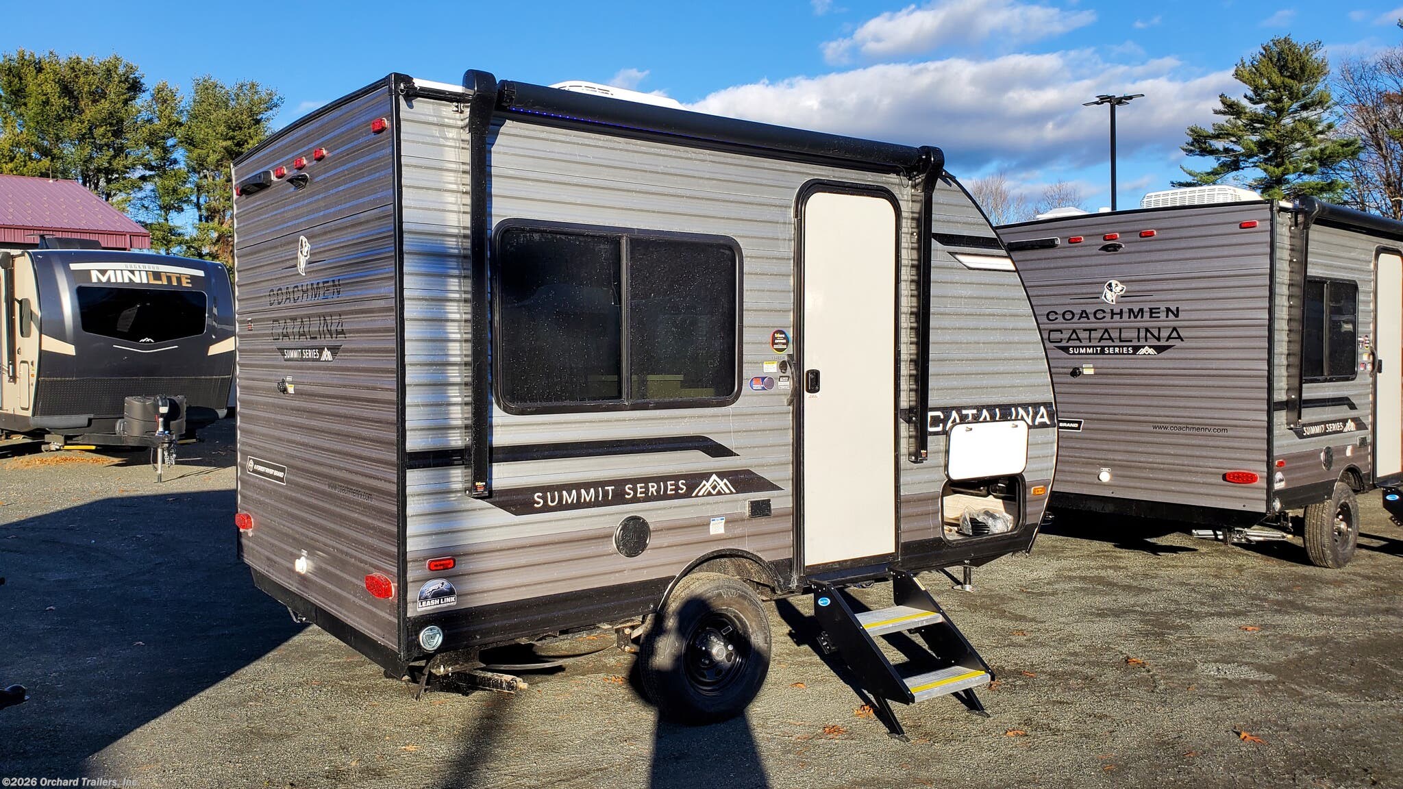2026 Coachmen Catalina Summit Series 7 134RDX - New Travel Trailer For Sale by Orchard Trailers, Inc. in Whately, Massachusetts features Black Tank Flush, Dinette, Fire Extinguisher, Awning, Toilet