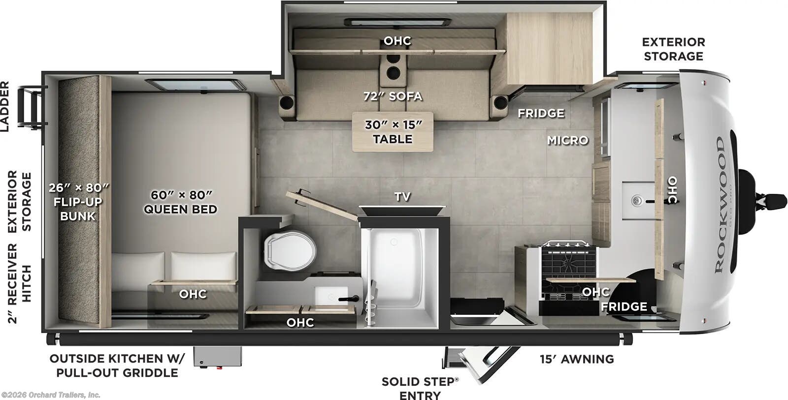 Floorplan of 2026 Forest River Rockwood Geo Pro G20FK