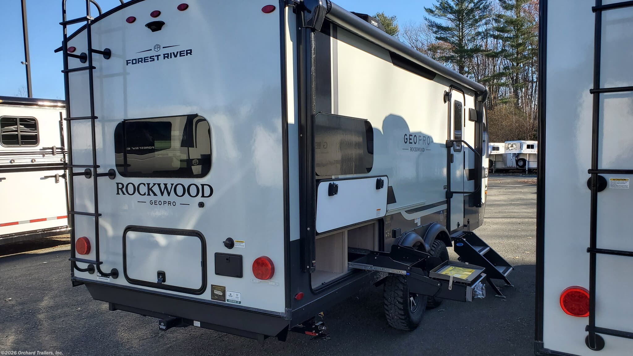 2026 Forest River Rockwood Geo Pro G20FK - New Travel Trailer For Sale by Orchard Trailers, Inc. in Whately, Massachusetts features Black Tank Flush, Dinette, Griddle, Power Awning, TV