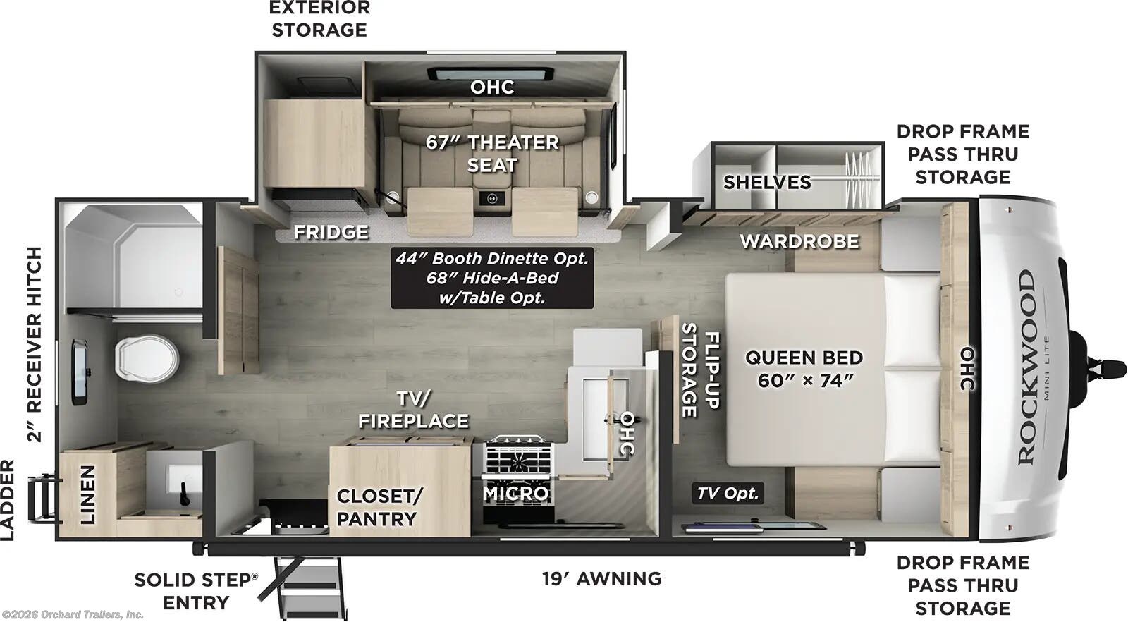 Floorplan of 2026 Forest River Rockwood Mini Lite 2511S