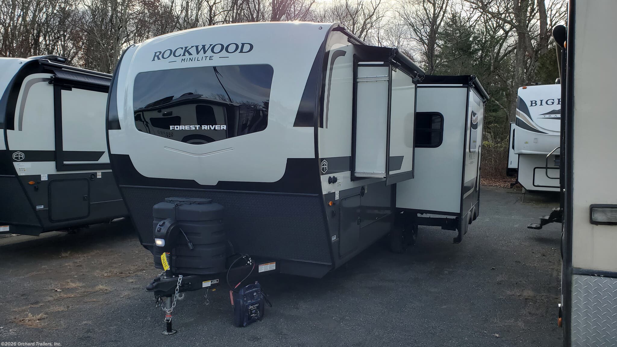 2026 Forest River Rockwood Mini Lite 2511S - New Travel Trailer For Sale by Orchard Trailers, Inc. in Whately, Massachusetts features Hitch, Fireplace, Water Heater, Backup Camera, Black Tank Flush