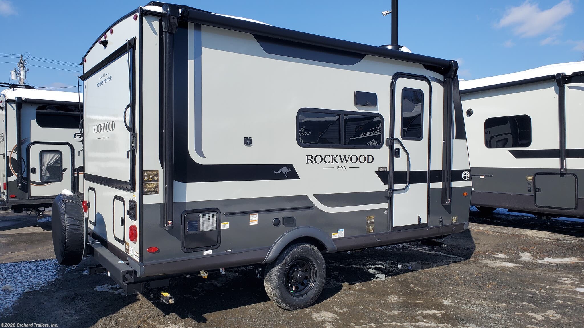 2026 Forest River Rockwood Roo 17E - New Expandable Trailer For Sale by Orchard Trailers, Inc. in Whately, Massachusetts features Slam Latch Baggage Doors, Awning, Stabilizer Jacks, Backup Camera, Oven