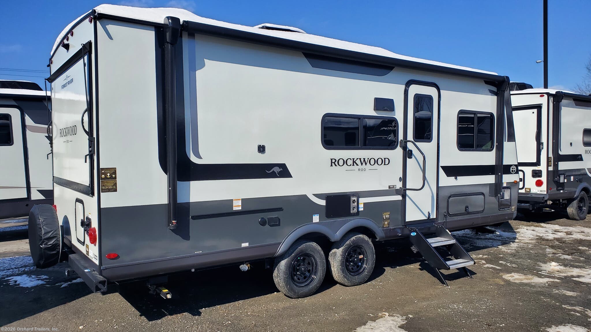 2026 Forest River Rockwood Roo 233S - New Expandable Trailer For Sale by Orchard Trailers, Inc. in Whately, Massachusetts features Black Tank Flush, Fireplace, Water Heater, Power Awning, Hitch