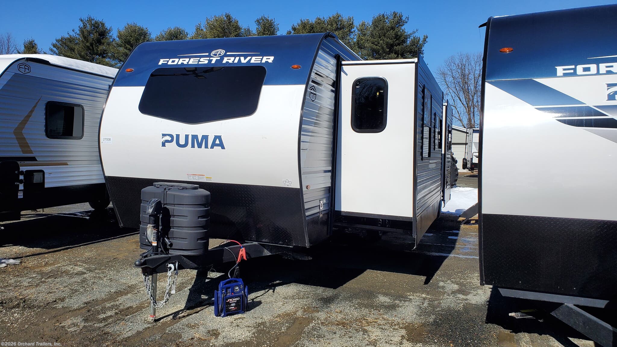 2026 Palomino Puma 26FKDS - New Travel Trailer For Sale by Orchard Trailers, Inc. in Whately, Massachusetts features Toilet, CO Detector, Exterior Speakers, Shower, Queen Bed