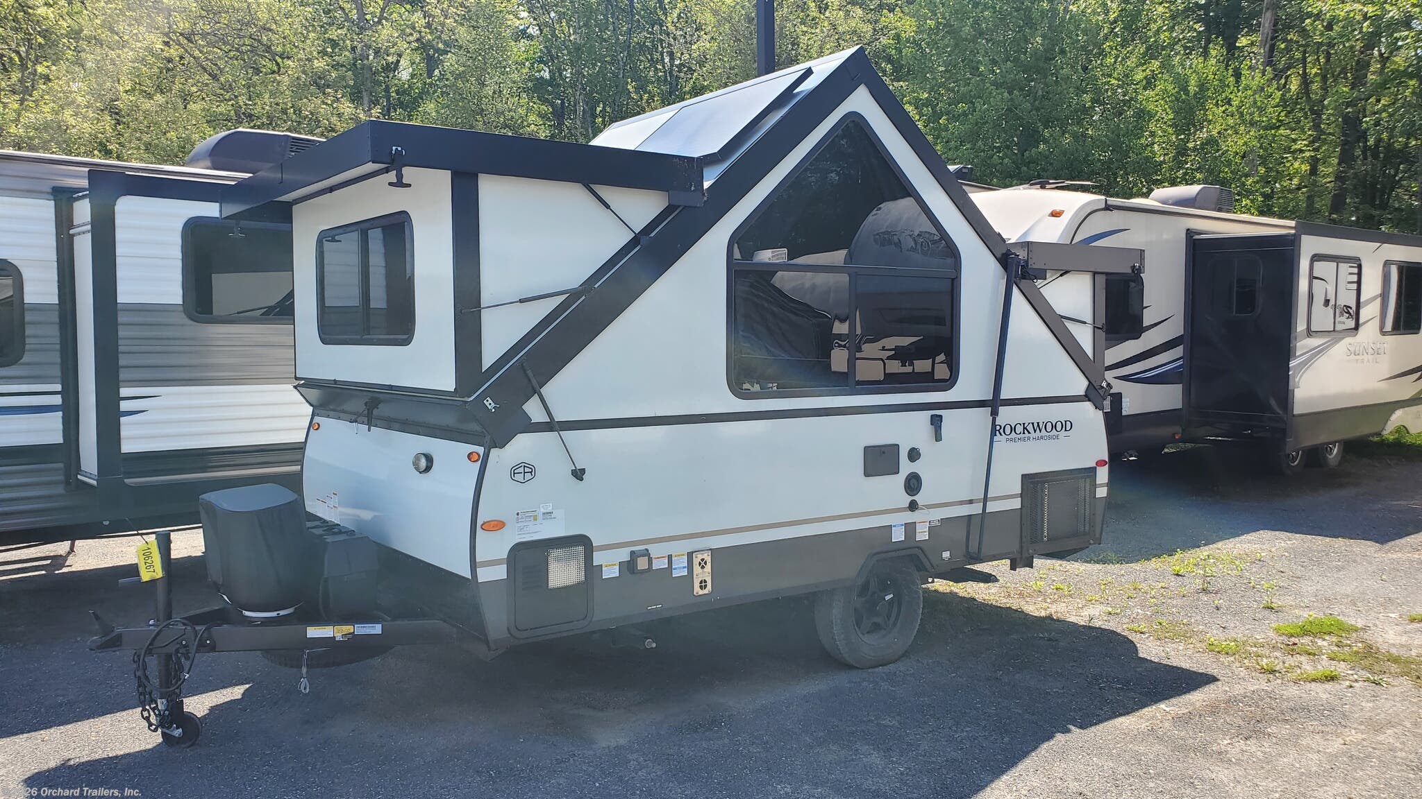 2026 Forest River Rockwood Hard Side A121FD - New Popup For Sale by Orchard Trailers, Inc. in Whately, Massachusetts features Detachable Power Cord, Refrigerator, Solar Panel, Detachable, CO Detector