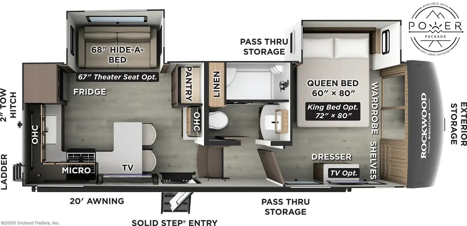 Floorplan of 2026 Forest River Rockwood Signature R281RK