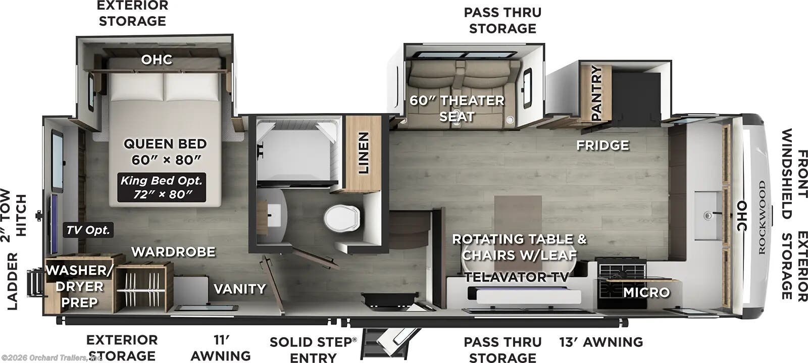 Floorplan of 2026 Forest River Rockwood Signature 290SFK