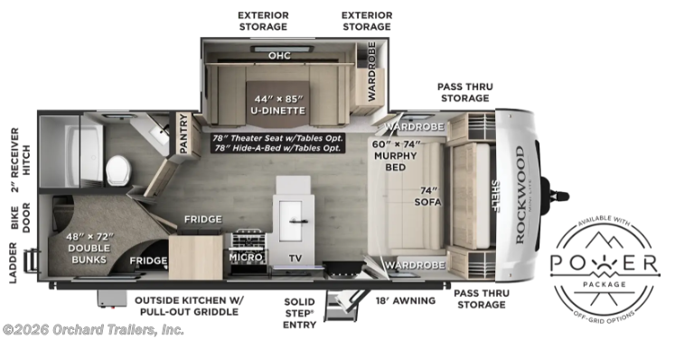 Floorplan of 2027 Forest River Rockwood Mini Lite 2509S