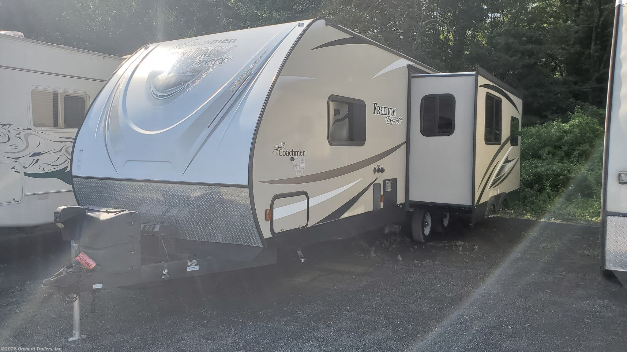 2018 Coachmen Freedom Express Ultra Lite 281 RLDS - Used Travel Trailer For Sale by Orchard Trailers, Inc. in Whately, Massachusetts features Black Tank Flush, Microwave, Shower, Spare Tire Kit, Stove