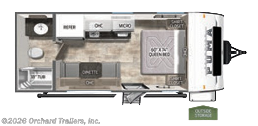 Floorplan of 2023 Palomino Puma Ultra Lite 16QBX