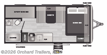 Floorplan of 2022 Keystone Springdale Mini 1800BH