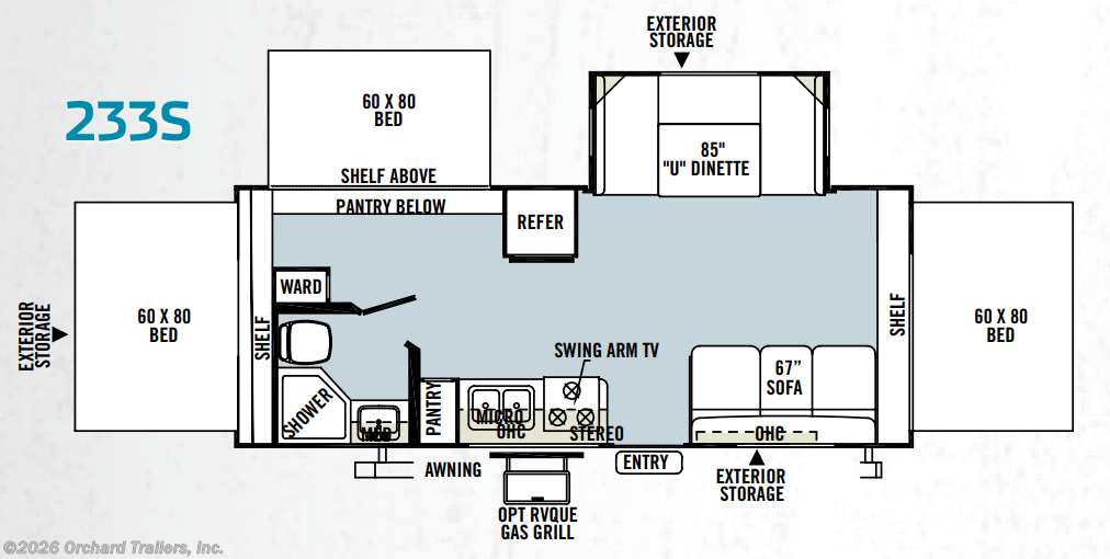 Floorplan of 2013 Forest River Rockwood Roo 233S