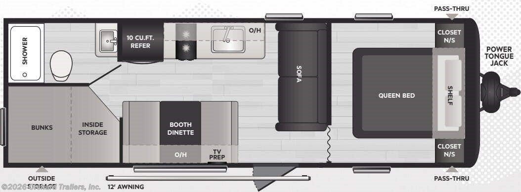 Floorplan of 2025 Keystone Springdale Classic 260BHC