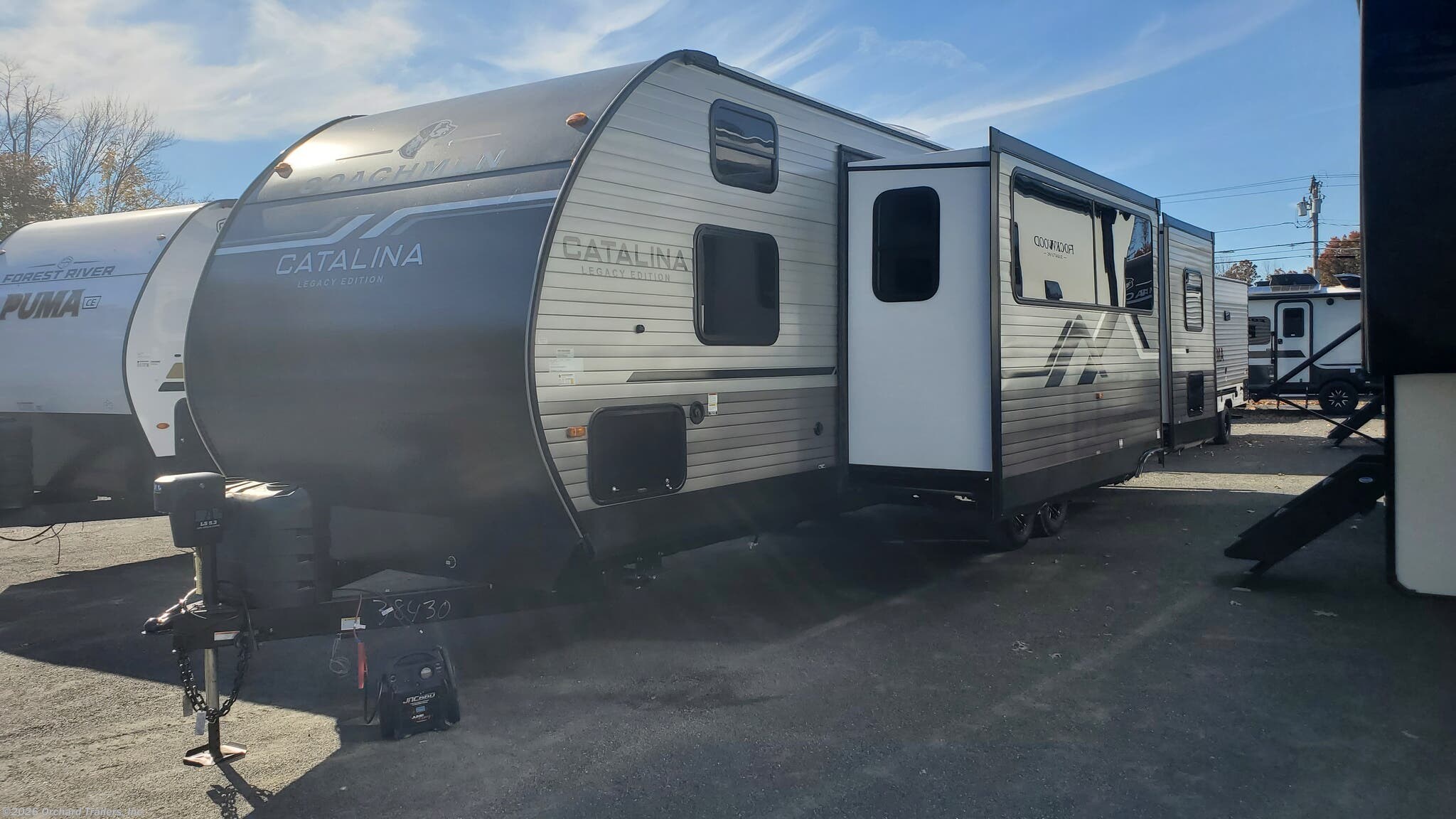 2027 Coachmen Catalina Legacy Edition 333DBDSCK - Used Travel Trailer For Sale by Orchard Trailers, Inc. in Whately, Massachusetts features Bunk Beds, Heat Pump, Toilet, Furnace, Shower