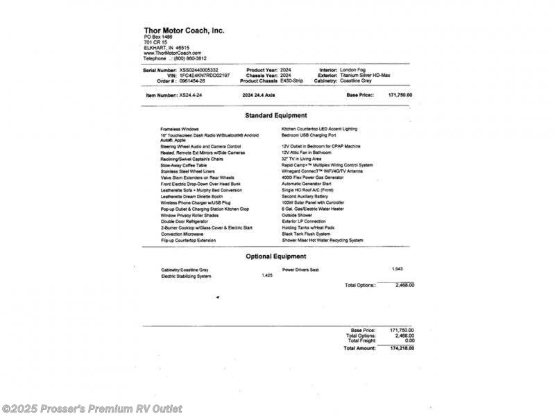 2024 Axis 24.4 by Thor Motor Coach from Prosser's Premium RV Outlet in Sturtevant, Wisconsin