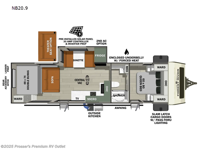 2025 Forest River No Boundaries NB20.9 Beast Mode - New Travel Trailer For Sale by Prosser's Premium RV Outlet in Sturtevant, Wisconsin features Slideout