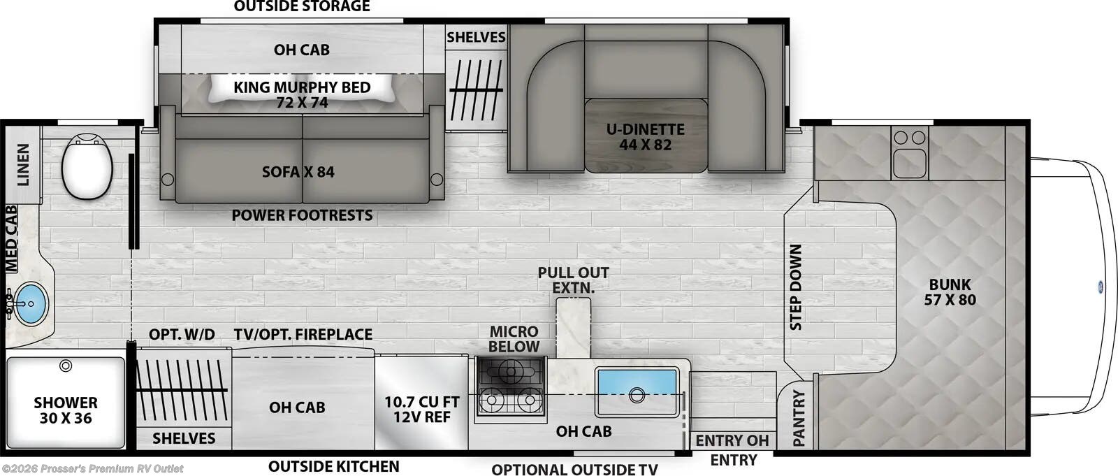 Floorplan of 2025 Coachmen Freelander 26MB