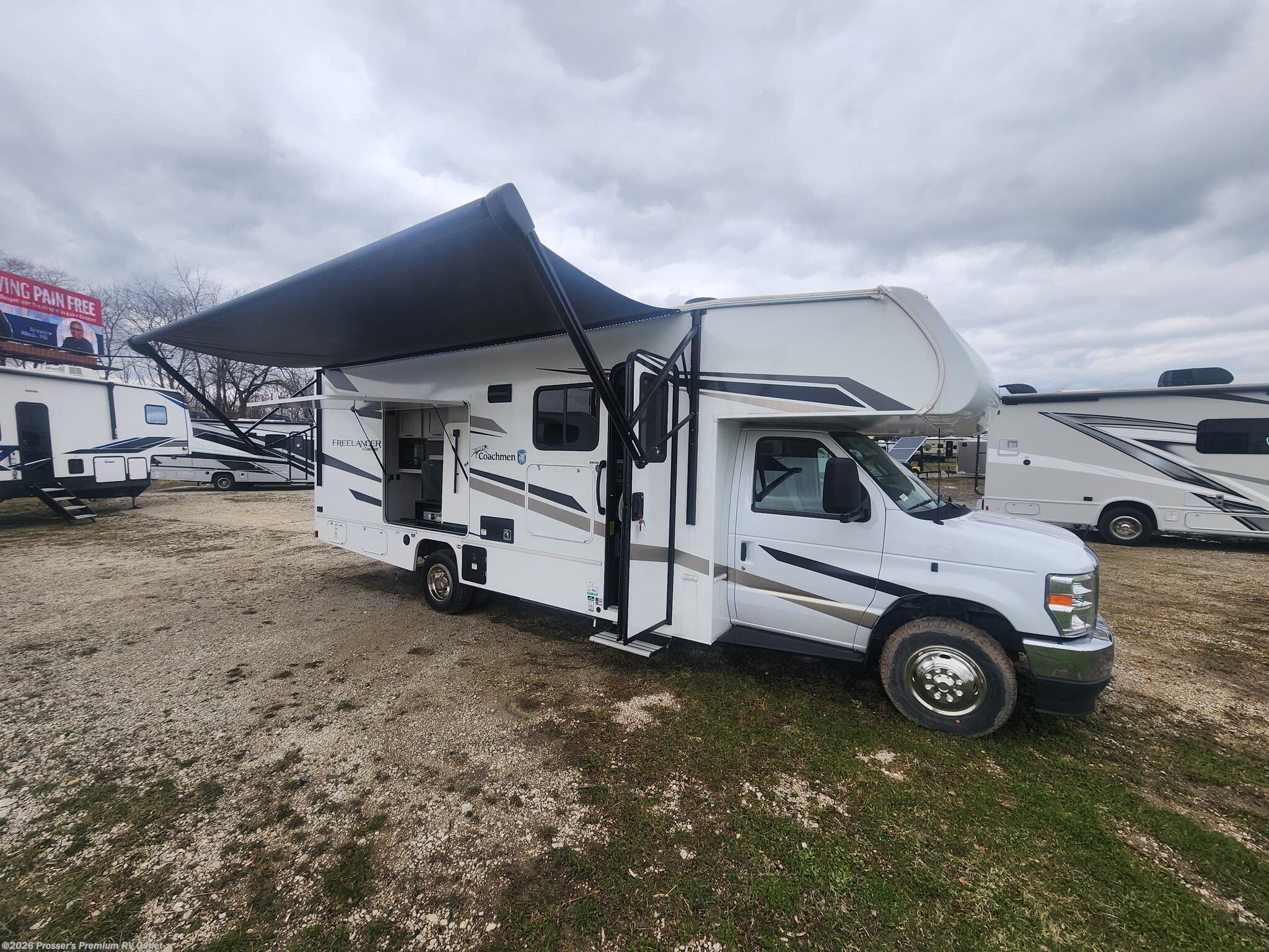 Awning with LED lights