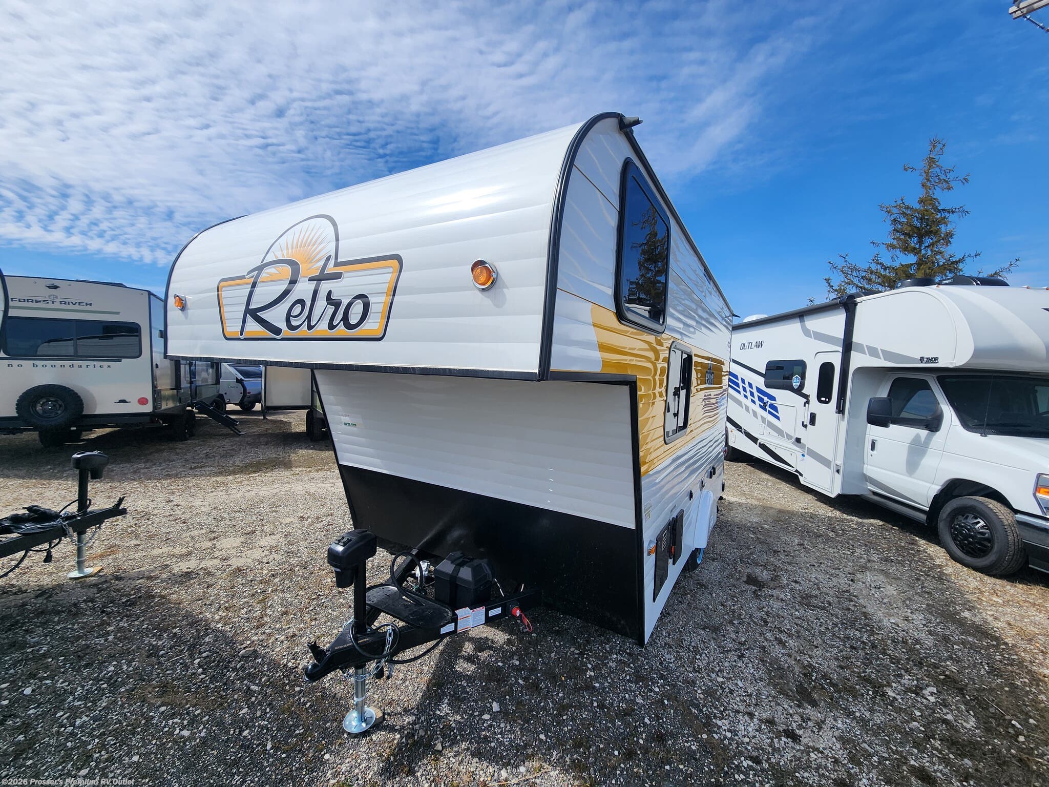 2026 Sunset Park RV Retro 136 - New Travel Trailer For Sale by Prosser's Premium RV Outlet in Sturtevant, Wisconsin features Water Heater, PVC Roof, Fantastic Fan, Solar Panel, Toilet