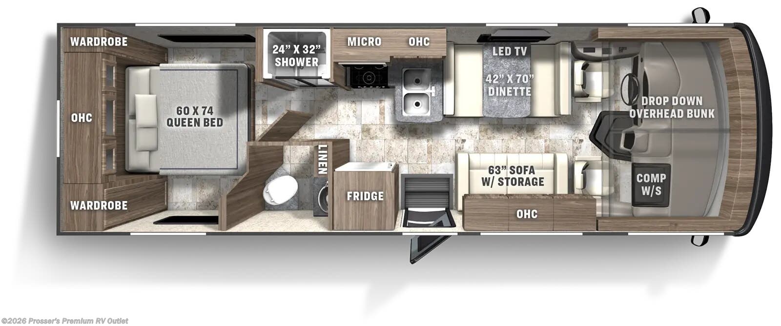 Floorplan of 2026 Coachmen Pursuit 27XPS