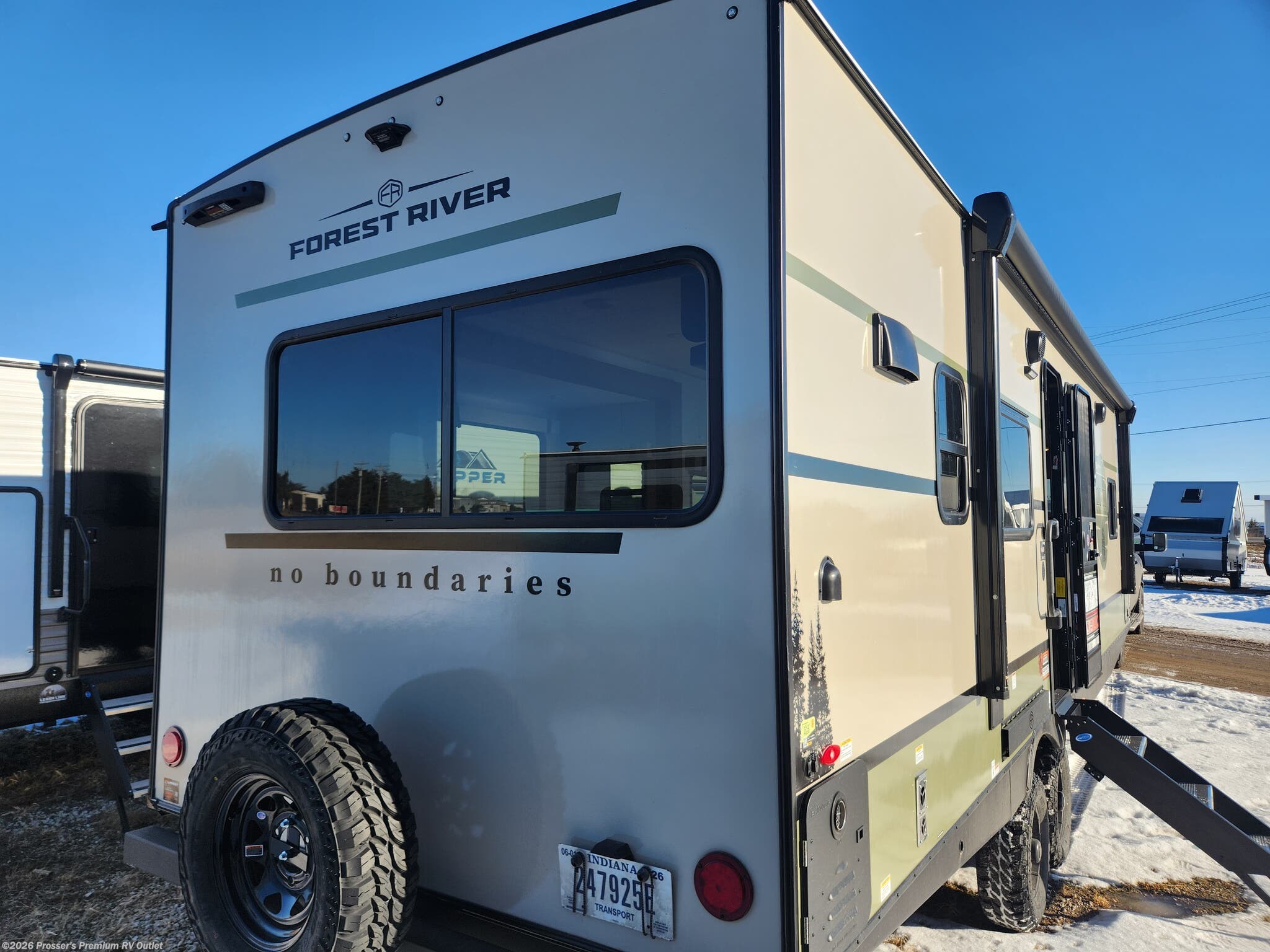2026 Forest River No Boundaries 18.2 - New Travel Trailer For Sale by Prosser's Premium RV Outlet in Sturtevant, Wisconsin features External Shower, Stove Top Burner, Refrigerator, Fantastic Fan, Washer