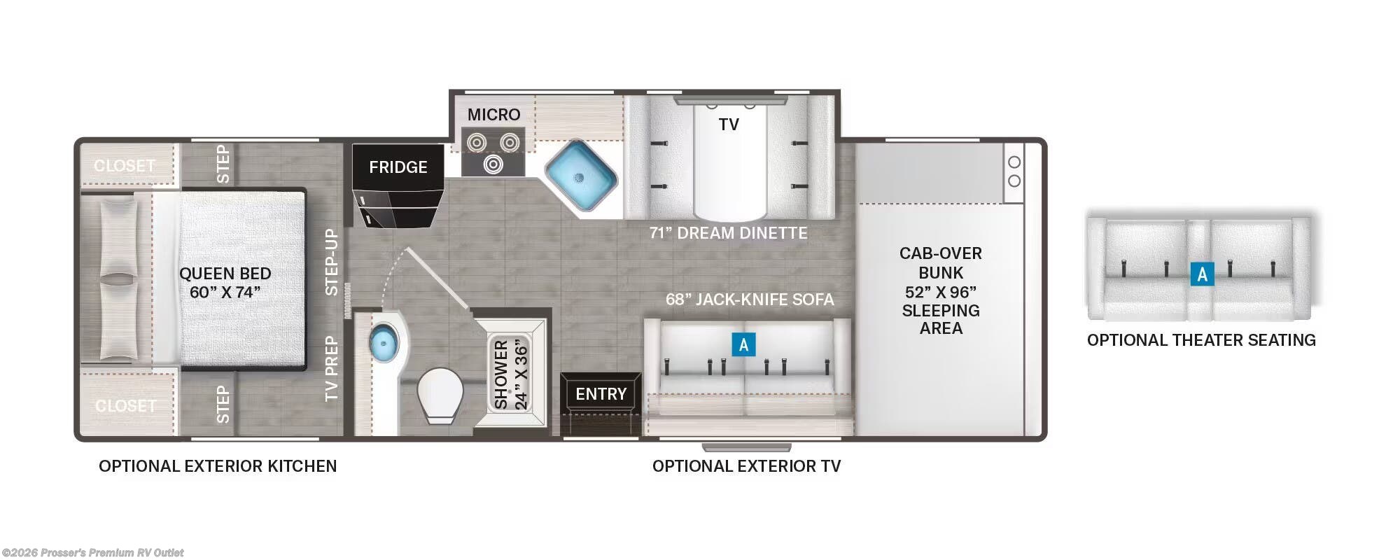 Floorplan of 2026 Thor Motor Coach Four Winds 28Z