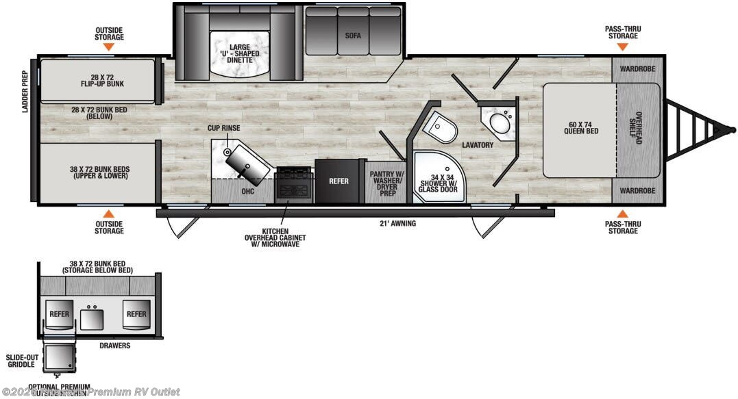 Floorplan of 2026 Coachmen Clipper 292TB