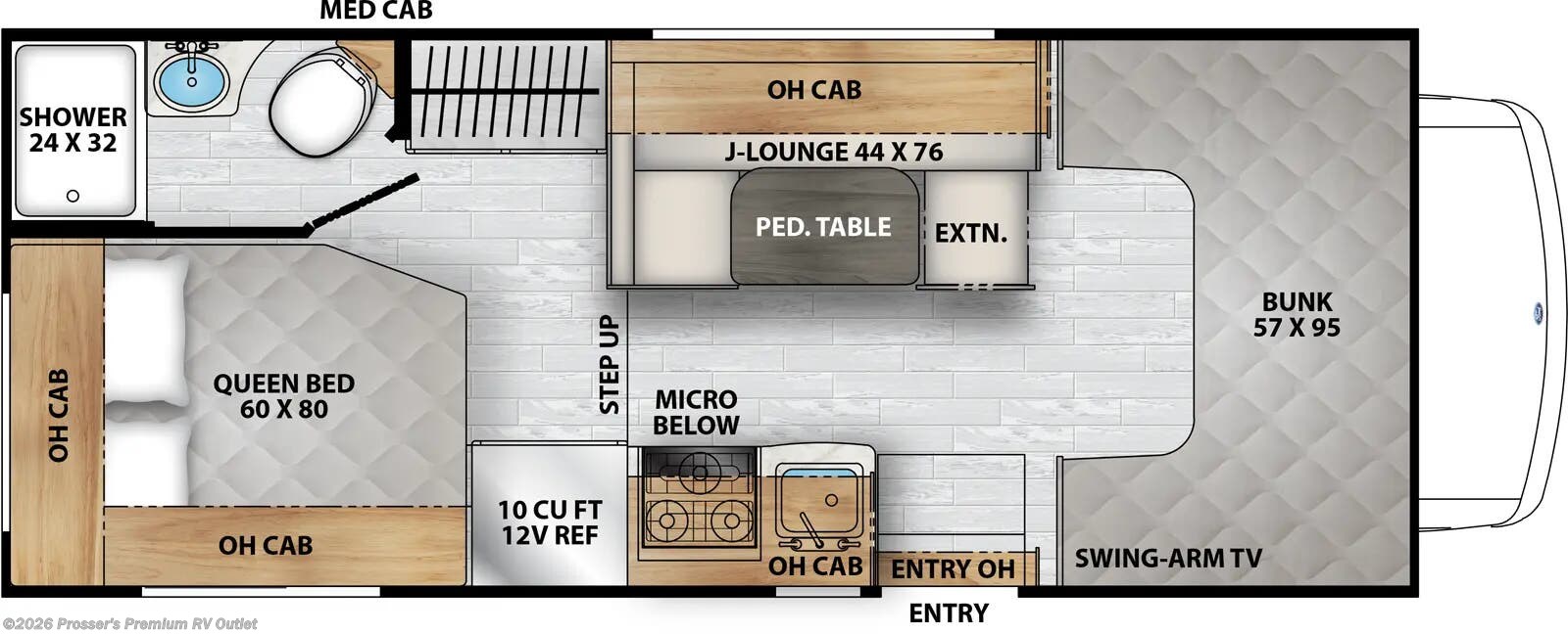 Floorplan of 2026 Coachmen Freelander 21QSS (Chevy 3500)