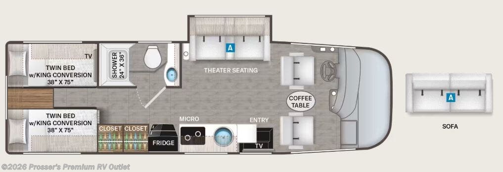 Floorplan of 2026 Thor Motor Coach Axis 26.2