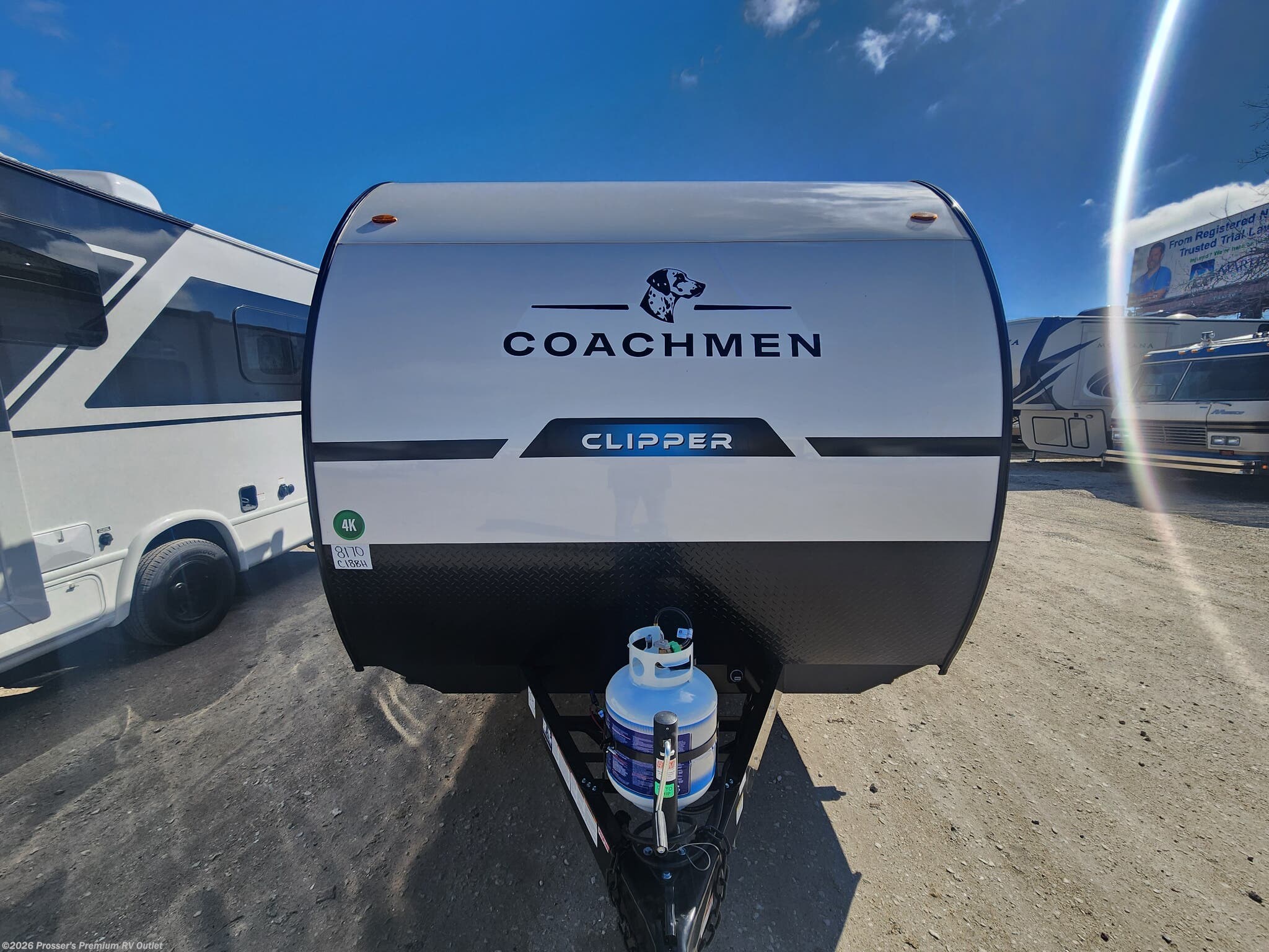 2026 Coachmen Clipper 18BH - New Travel Trailer For Sale by Prosser's Premium RV Outlet in Sturtevant, Wisconsin features External Shower, Stove Top Burner, Awning, Inverter, LP Detector