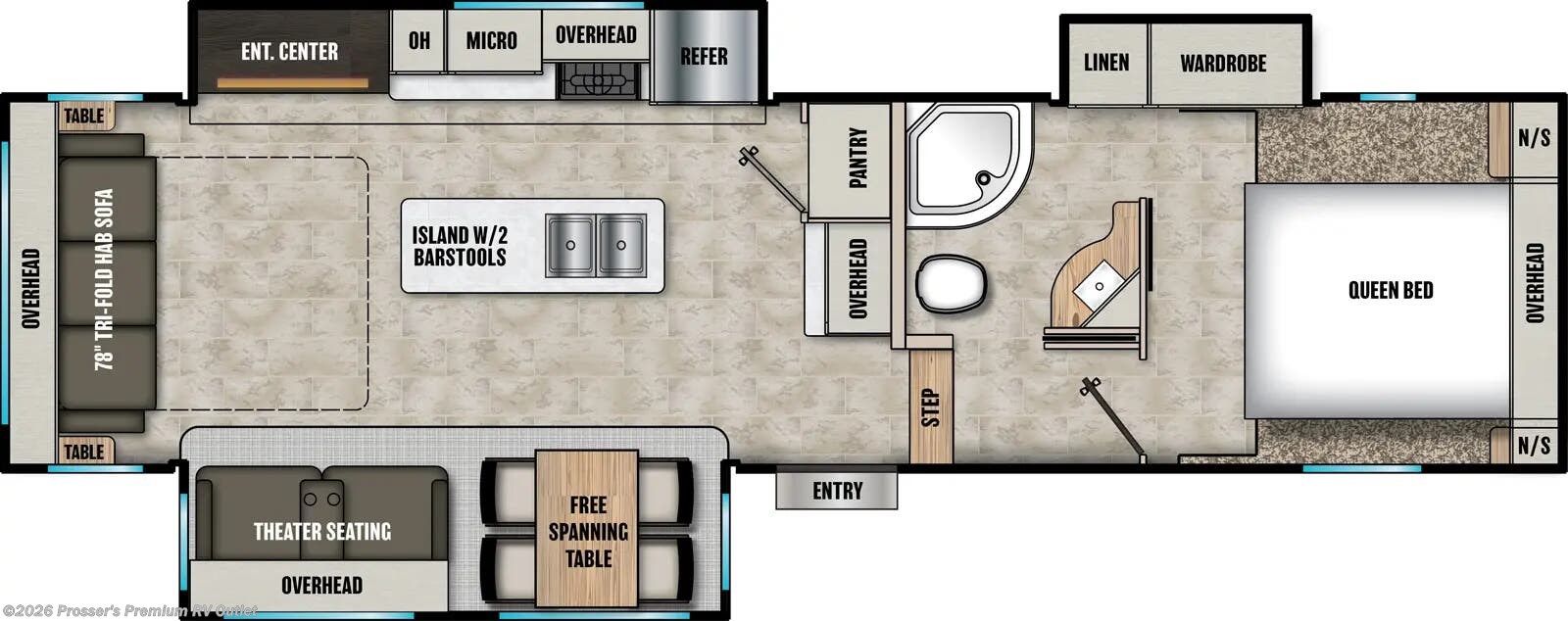 Floorplan of 2026 Coachmen Chaparral Lite 30RLS