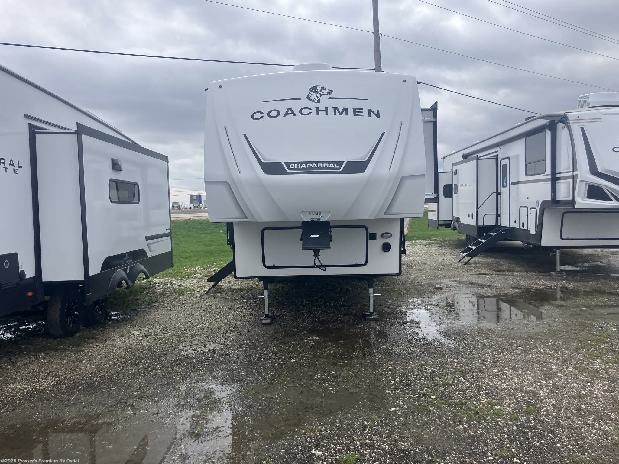 2026 Coachmen Chaparral 27BAR - New Fifth Wheel For Sale by Prosser's Premium RV Outlet in Sturtevant, Wisconsin features Queen Bed, Solar Panel, TV, Power Awning, Slideout