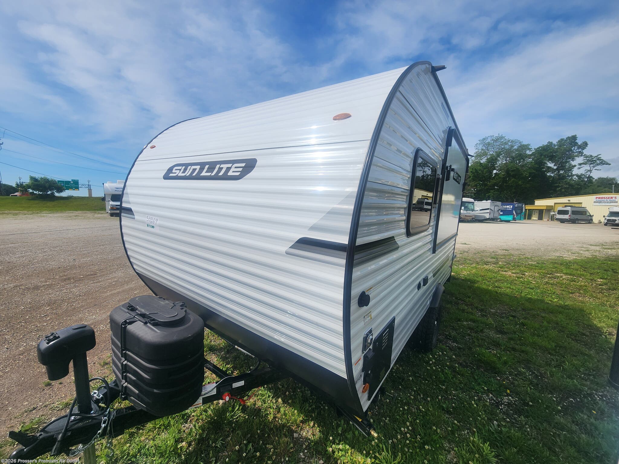 2027 Sunset Park RV Sun Lite 14THX - New Toy Hauler For Sale by Prosser's Premium RV Outlet in Sturtevant, Wisconsin features CO Detector, Water Heater, Queen Bed, Microwave, Fire Extinguisher