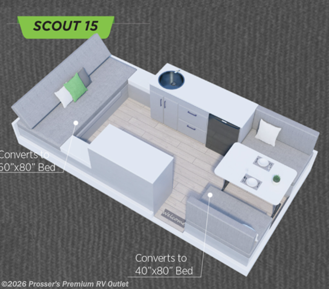 Floorplan of 2027 Aliner Scout 15