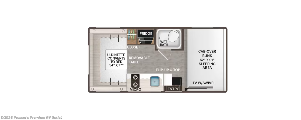 Floorplan of 2027 Thor Motor Coach Four Winds 19Z