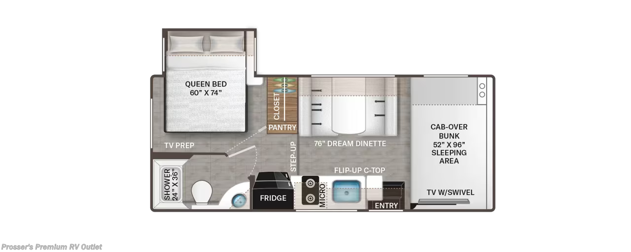 Floorplan of 2027 Thor Motor Coach Four Winds 22Z