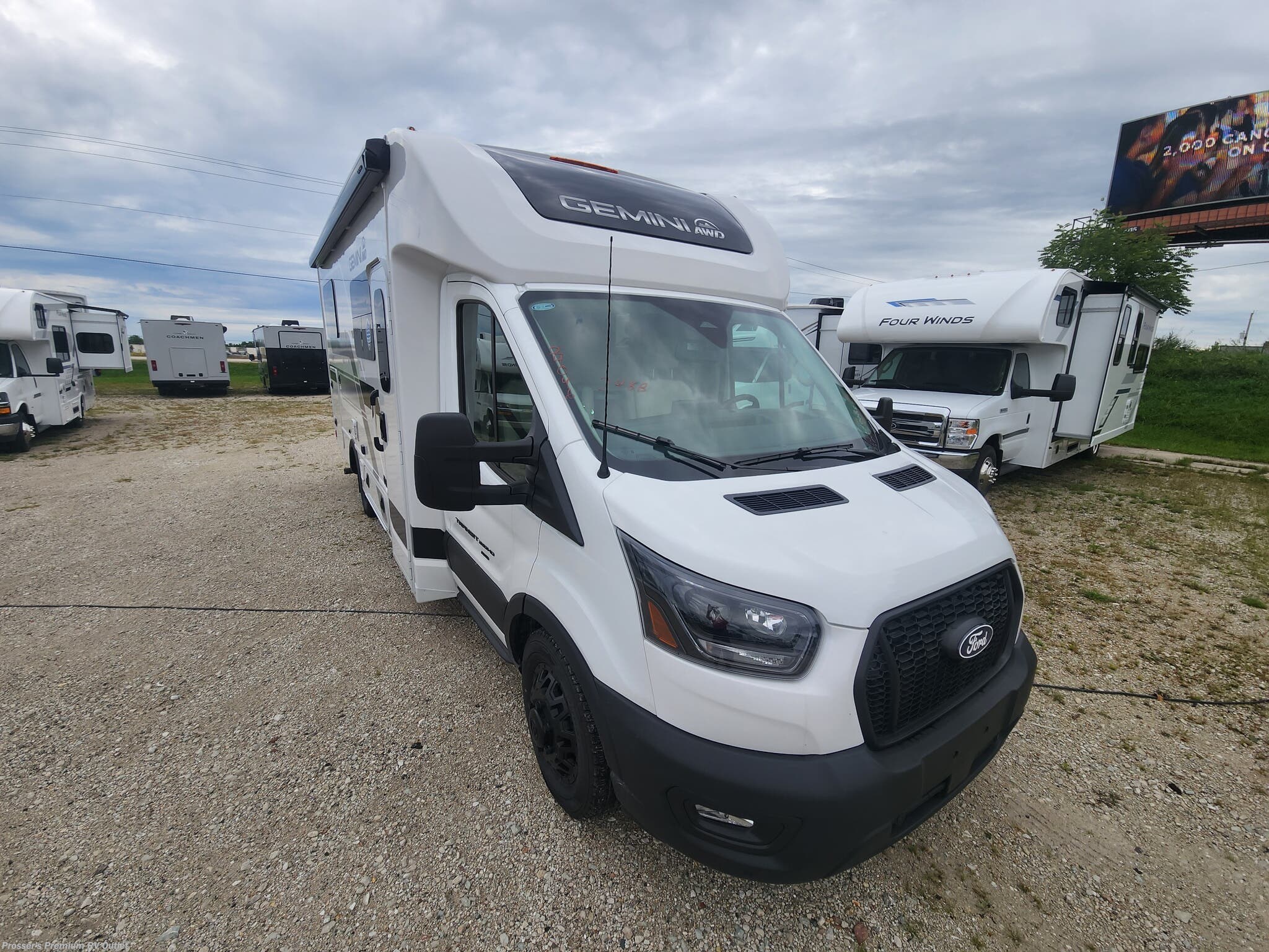 2027 Thor Motor Coach Gemini AWD 24KB - New Class B+ For Sale by Prosser's Premium RV Outlet in Sturtevant, Wisconsin features Black Tank Flush, Hitch, Refrigerator, Skylight, Detachable