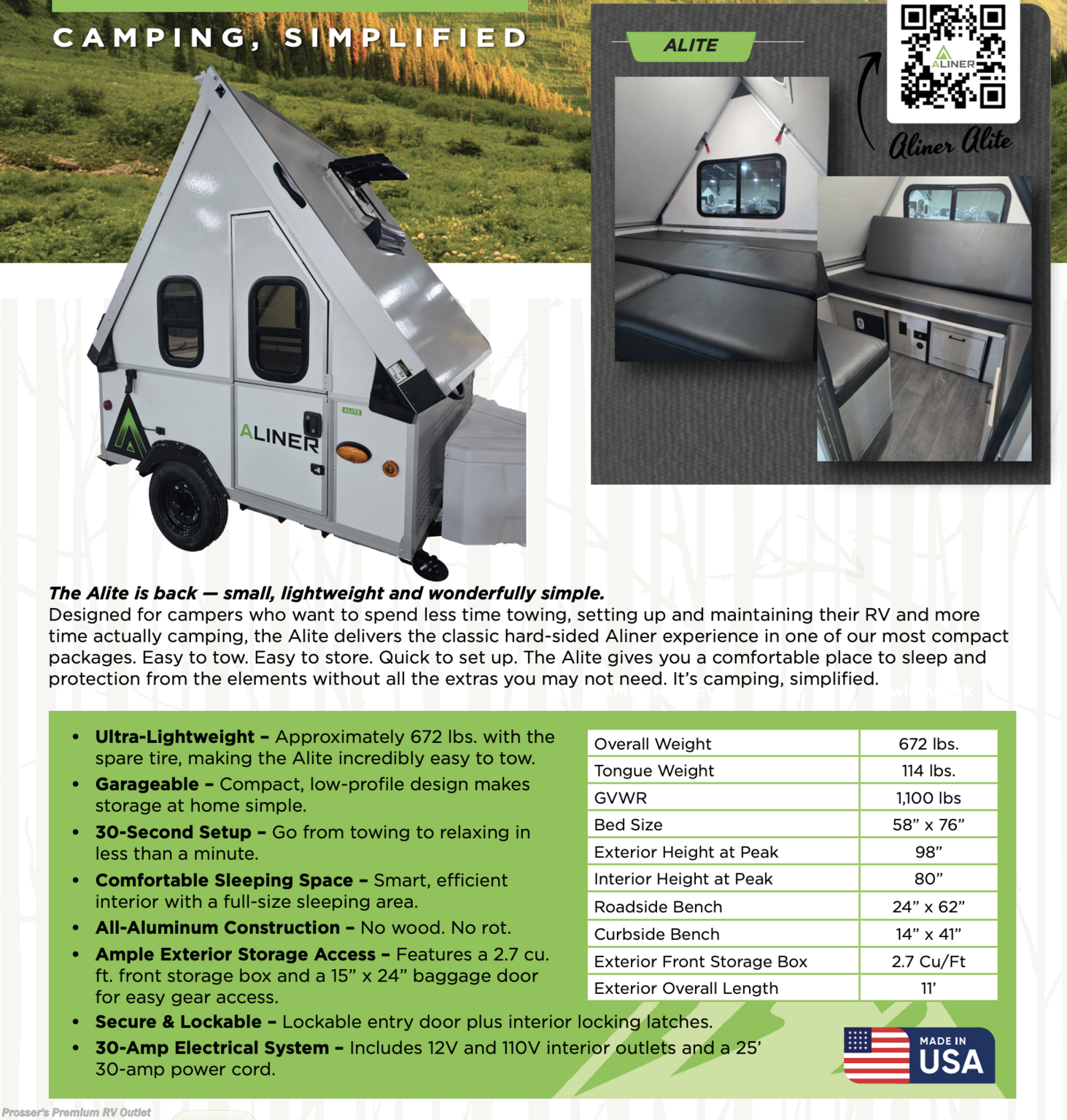 2027 Aliner Alite Base - New Popup For Sale by Prosser's Premium RV Outlet in Sturtevant, Wisconsin