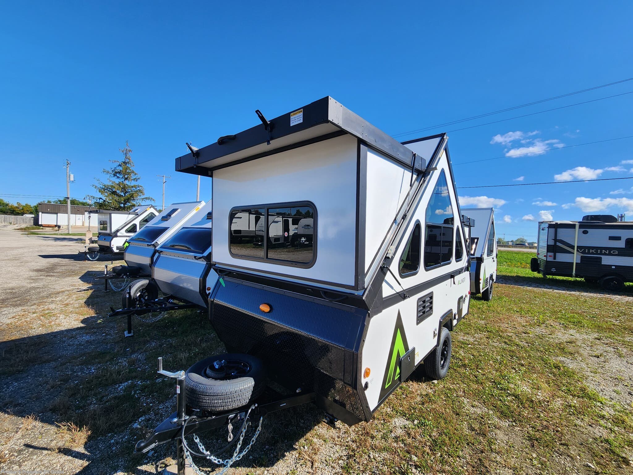 2027 Aliner Classic Mattress - New Popup For Sale by Prosser's Premium RV Outlet in Sturtevant, Wisconsin features Stove, Bike Rack, Water Heater, Shower, Refrigerator