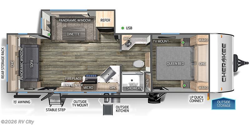 Floorplan of 2023 Forest River Cherokee 243TR