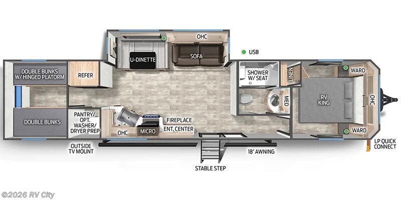 Floorplan of 2025 Forest River Cherokee Timberwolf 39TN