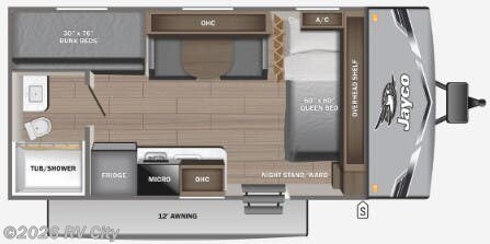 Floorplan of 2025 Jayco Jay Flight SLX 175BHW