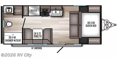 Floorplan of 2021 Forest River Solaire 202RB
