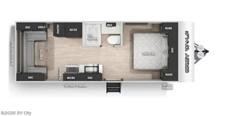 Floorplan of 2022 Forest River Cherokee Grey Wolf 20RDSE