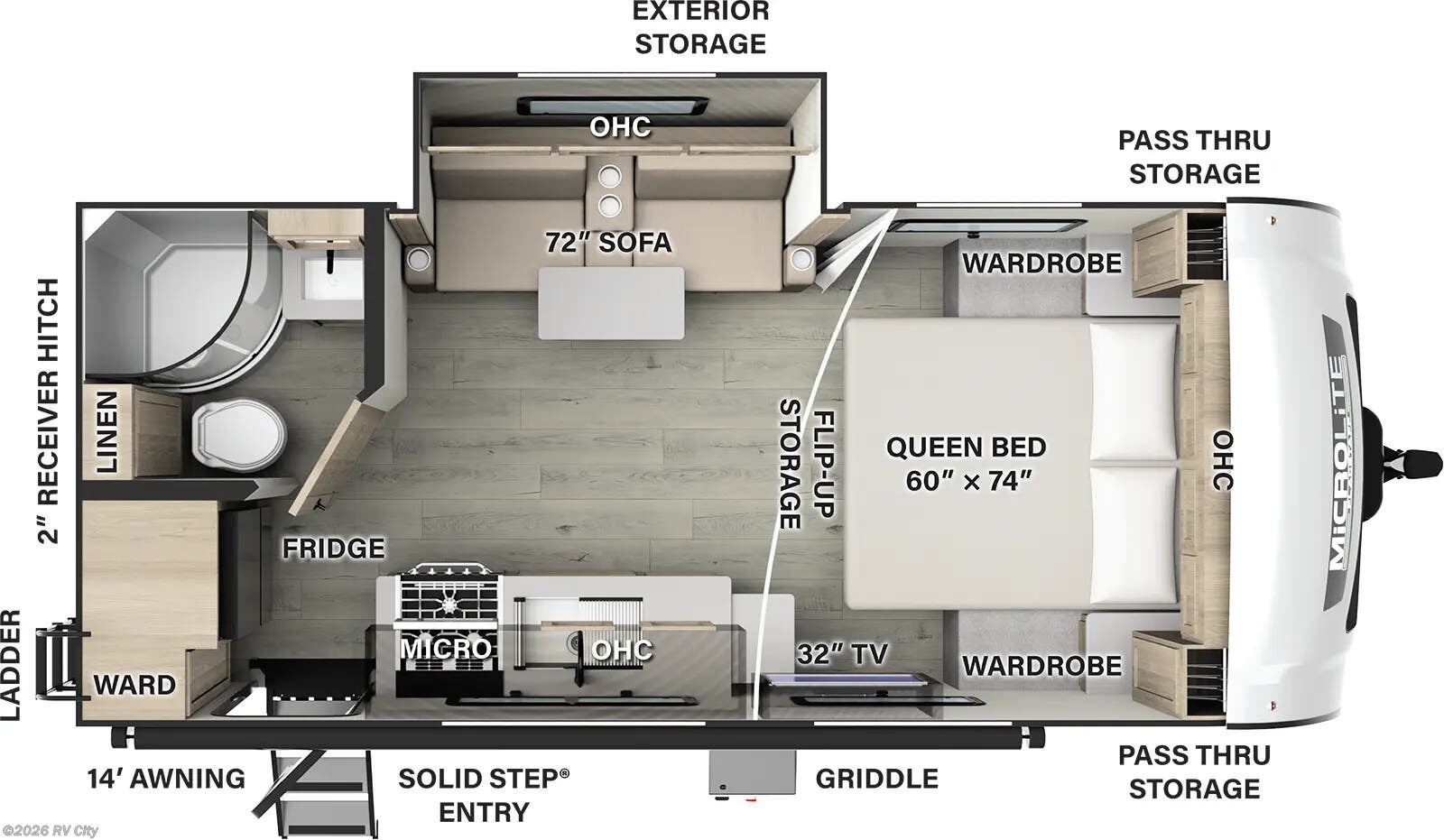 Floorplan of 2025 Forest River Flagstaff Micro Lite 21FBRS
