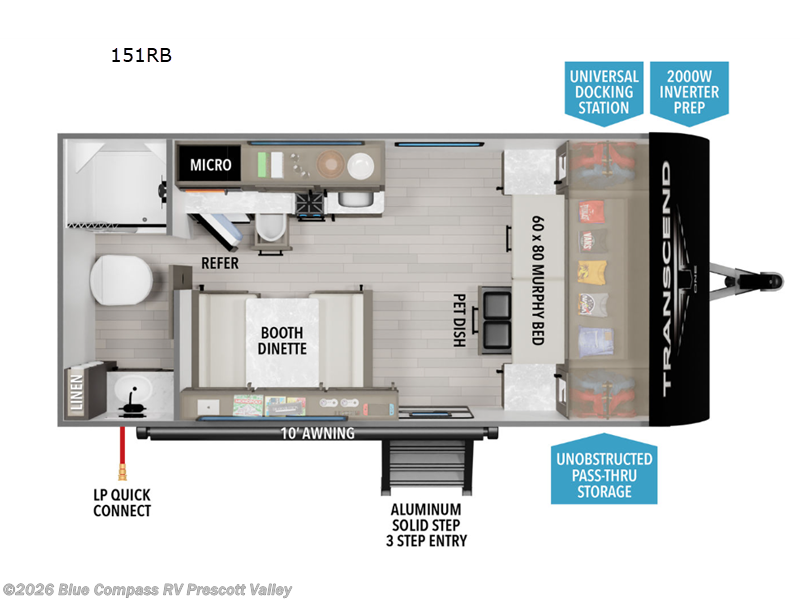 2025 Grand Design Transcend One 151RB - New Travel Trailer For Sale by Blue Compass RV Prescott Valley in Prescott Valley, Arizona