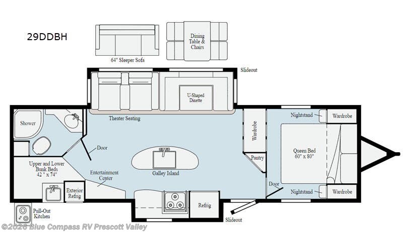 2020 Winnebago Minnie Plus 29DDBH - Used Travel Trailer For Sale by Blue Compass RV Prescott Valley in Prescott Valley, Arizona features Slideout