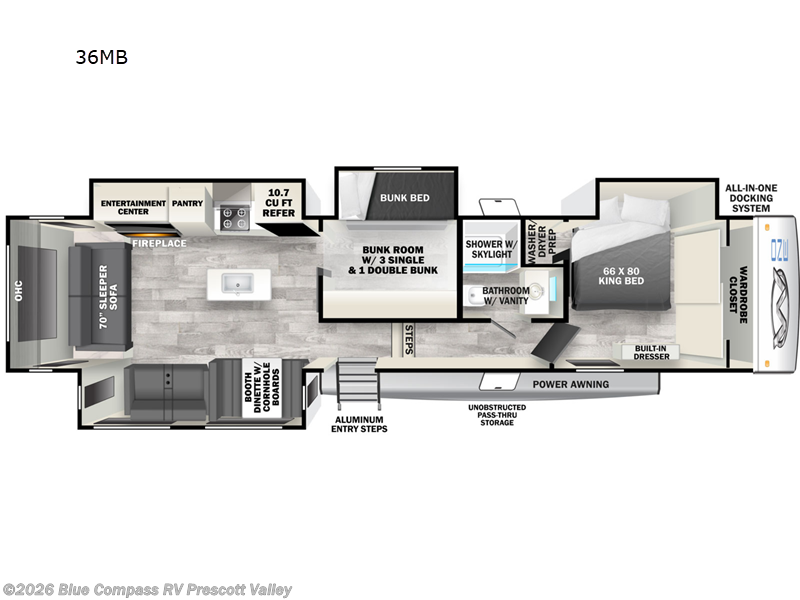 2023 Forest River Wildcat ONE 36MB - Used Fifth Wheel For Sale by Blue Compass RV Prescott Valley in Prescott Valley, Arizona features Slideout